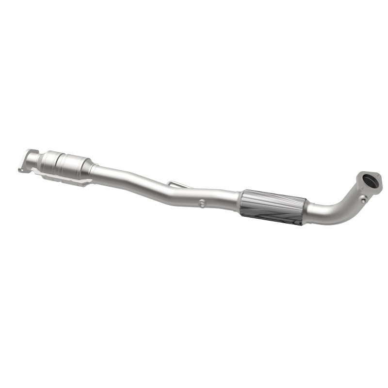 MagnaFlow 93166 hm grade direct-fit catalytic converter, opposite rear three-quarter view of the turntable spin