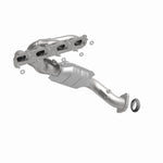 MagnaFlow 50785 hm grade manifold converter, front three-quarter view of the turntable spin