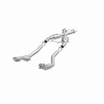 MagnaFlow 93332 epa direct-fit catalytic converter, opposite front three-quarter view of the turntable spin