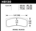 Hawk Universal Brembo DTC-70 Race Brake Pads Thickness 1.018
