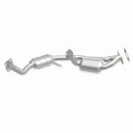 MagnaFlow 50202 epa direct-fit catalytic converter, front three-quarter view of the turntable spin
