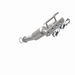 MagnaFlow 50309 hm grade manifold converter, opposite rear three-quarter view of the turntable spin
