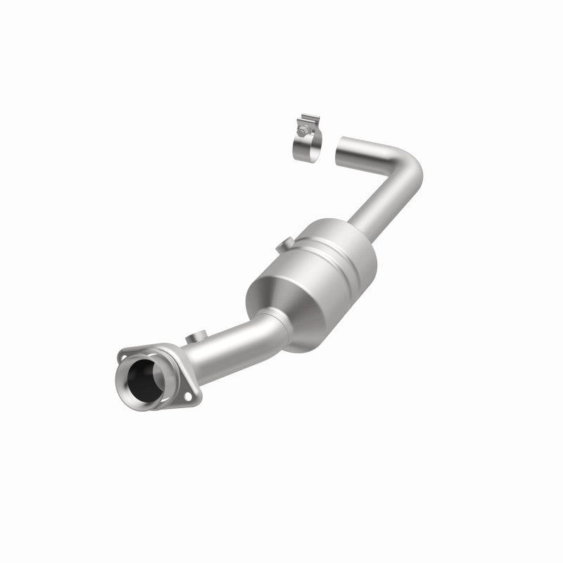 MagnaFlow 52157 oem grade direct-fit catalytic converter, opposite front three-quarter view of the turntable spin