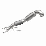 MagnaFlow 280030 oem grade direct-fit catalytic converter, opposite front three-quarter view of the turntable spin