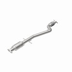 MagnaFlow 52109 oem grade direct-fit catalytic converter, rear view of the turntable spin