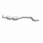MagnaFlow 21-536 oem grade direct-fit catalytic converter, front three-quarter view of the turntable spin