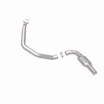 MagnaFlow 49601 oem grade direct-fit catalytic converter, rear three-quarter view of the turntable spin