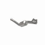 MagnaFlow 5551723 carb direct-fit catalytic converter, front three-quarter view of the turntable spin