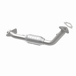 MagnaFlow 23470 hm grade direct-fit catalytic converter, opposite rear three-quarter view of the turntable spin