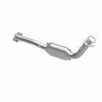 MagnaFlow 24083 hm grade direct-fit catalytic converter, opposite front three-quarter view of the turntable spin