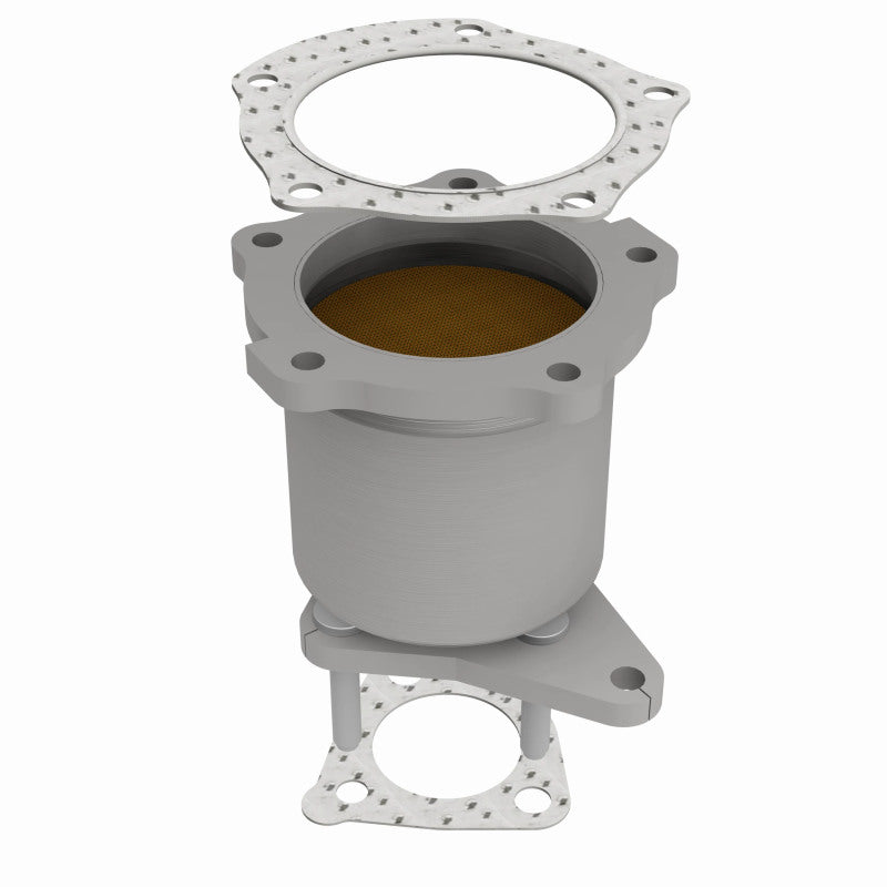 MagnaFlow 50671 hm grade direct-fit catalytic converter, side view of the turntable spin