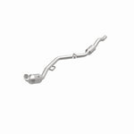 MagnaFlow 5411666 carb direct-fit catalytic converter, opposite front three-quarter view of the turntable spin