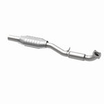 MagnaFlow 49528 oem grade direct-fit catalytic converter, opposite rear three-quarter view of the turntable spin