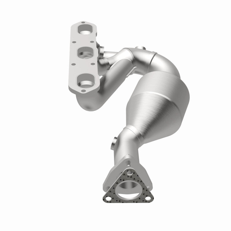 MagnaFlow 52329 oem grade manifold converter, opposite rear three-quarter view of the turntable spin