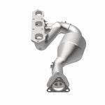 MagnaFlow 52329 oem grade manifold converter, opposite rear three-quarter view of the turntable spin