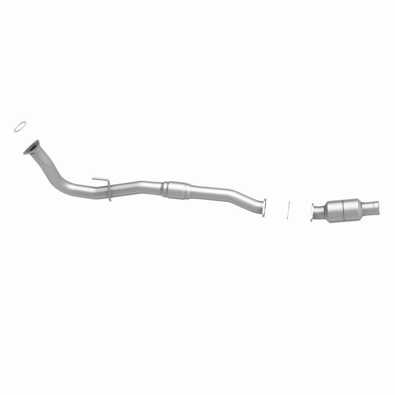 MagnaFlow 93466 hm grade direct-fit catalytic converter, side view of the turntable spin