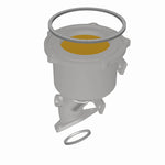 MagnaFlow 452827 carb direct-fit catalytic converter, rear three-quarter view of the turntable spin