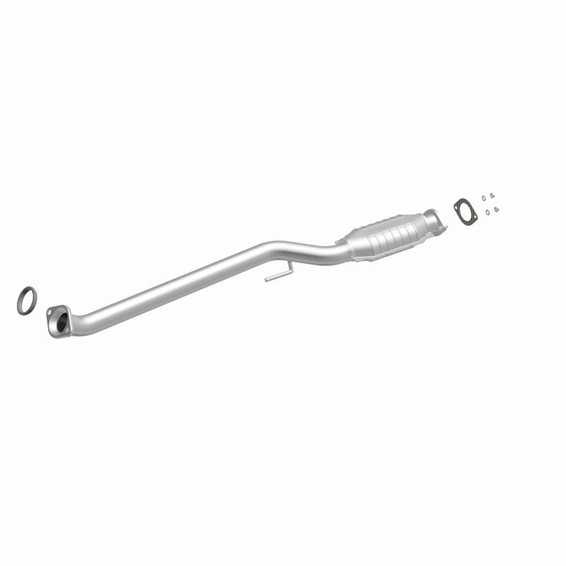 MagnaFlow 23134 hm grade direct-fit catalytic converter, front three-quarter view of the turntable spin
