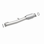 MagnaFlow 93134 hm grade direct-fit catalytic converter, front three-quarter view of the turntable spin
