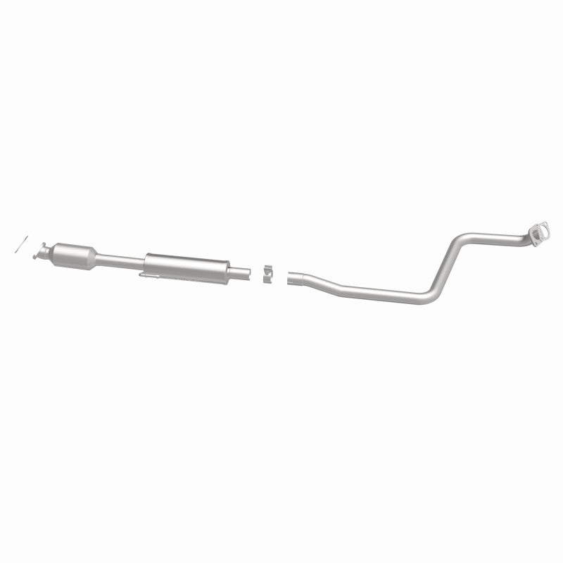 MagnaFlow 280039 oem grade direct-fit catalytic converter, side view of the turntable spin