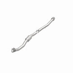 MagnaFlow 52726 oem grade direct-fit catalytic converter, opposite front three-quarter view of the turntable spin