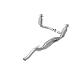 MagnaFlow 447248 carb direct-fit catalytic converter, rear view of the turntable spin