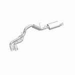 MagnaFlow 15333 street series cat-back exhaust, front three-quarter view of the turntable spin