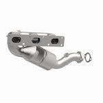 MagnaFlow 452466 carb manifold converter, front three-quarter view of the turntable spin