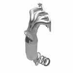 MagnaFlow 452487 carb manifold converter, opposite side view of the turntable spin