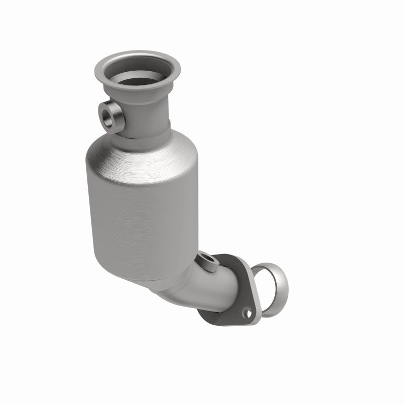 MagnaFlow 458051 carb direct-fit catalytic converter, front three-quarter view of the turntable spin