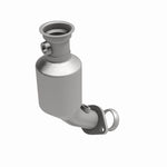 MagnaFlow 458051 carb direct-fit catalytic converter, front three-quarter view of the turntable spin