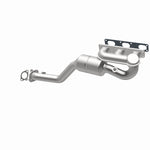 MagnaFlow 452465 carb manifold converter, opposite rear three-quarter view of the turntable spin