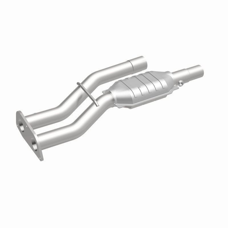 MagnaFlow 23179 hm grade direct-fit catalytic converter, front three-quarter view of the turntable spin