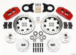 Wilwood Dynapro 6 Front Hub Kit 12.19in Drill Red 1970-1973 Mustang Disc & Drum Spindle