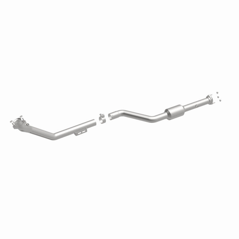 MagnaFlow 52722 oem grade direct-fit catalytic converter, front three-quarter view of the turntable spin