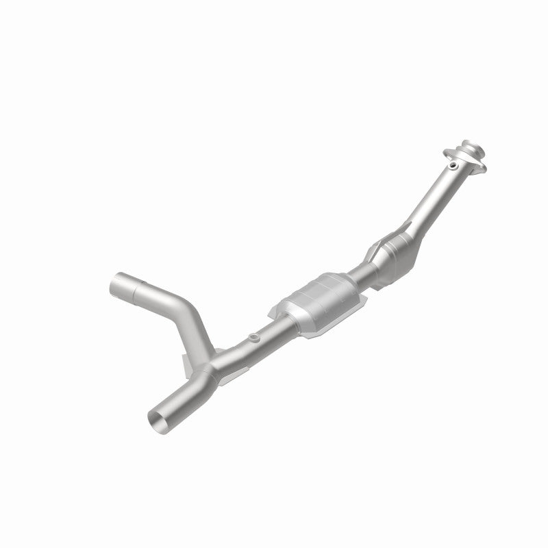 MagnaFlow 447157 carb direct-fit catalytic converter, rear view of the turntable spin