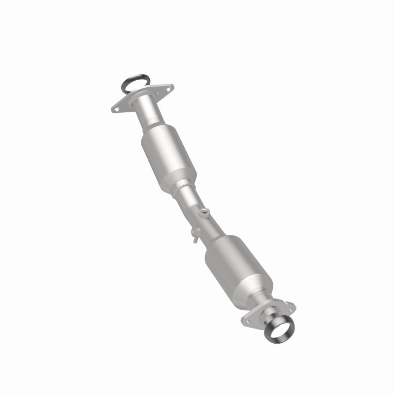 MagnaFlow 52710 oem grade direct-fit catalytic converter, rear three-quarter view of the turntable spin