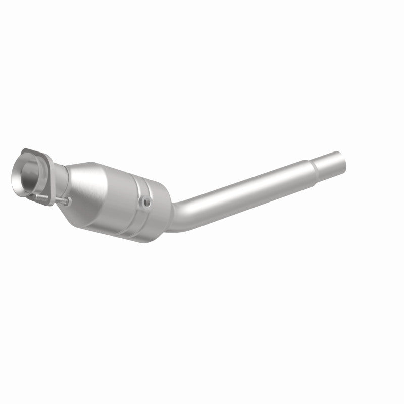 MagnaFlow 52069 oem grade direct-fit catalytic converter, front three-quarter view of the turntable spin