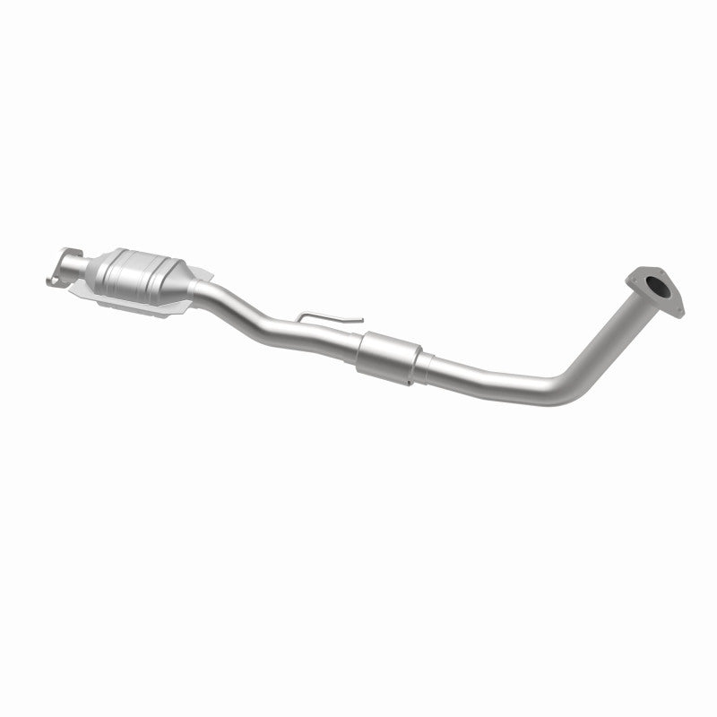 MagnaFlow 441769 carb direct-fit catalytic converter, opposite rear three-quarter view of the turntable spin