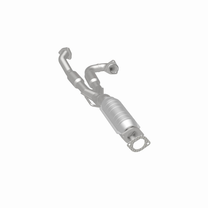 MagnaFlow 93361 hm grade direct-fit catalytic converter, rear three-quarter view of the turntable spin