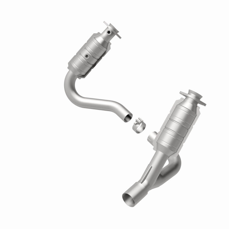 MagnaFlow 49638 oem grade direct-fit catalytic converter, rear view of the turntable spin