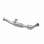 MagnaFlow 49607 oem grade direct-fit catalytic converter, opposite rear three-quarter view of the turntable spin