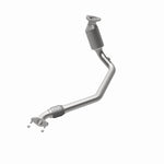 MagnaFlow 5461228 carb direct-fit catalytic converter, opposite rear three-quarter view of the turntable spin