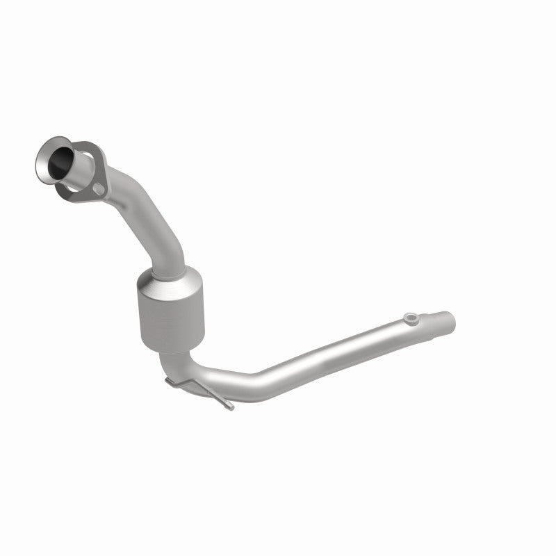 MagnaFlow 50204 hm grade direct-fit catalytic converter, front three-quarter view of the turntable spin