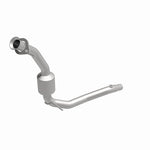 MagnaFlow 50204 hm grade direct-fit catalytic converter, front three-quarter view of the turntable spin