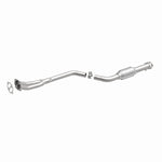 MagnaFlow 23098 hm grade direct-fit catalytic converter, front three-quarter view of the turntable spin