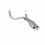 MagnaFlow 93607 hm grade direct-fit catalytic converter, rear three-quarter view of the turntable spin