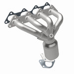MagnaFlow 452027 carb manifold converter, rear view of the turntable spin