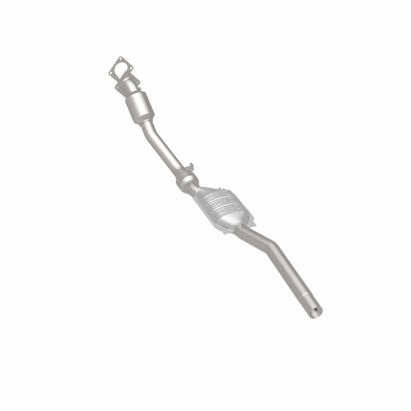 MagnaFlow 49913 oem grade direct-fit catalytic converter, rear three-quarter view of the turntable spin