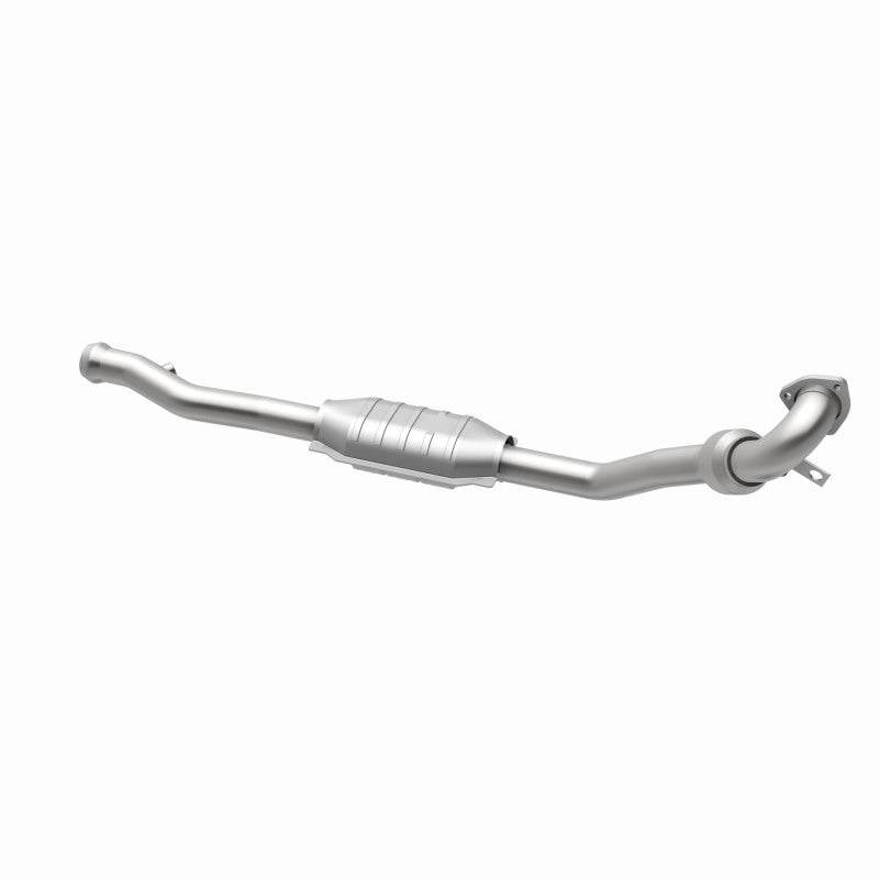 MagnaFlow 23763 hm grade direct-fit catalytic converter, opposite rear three-quarter view of the turntable spin